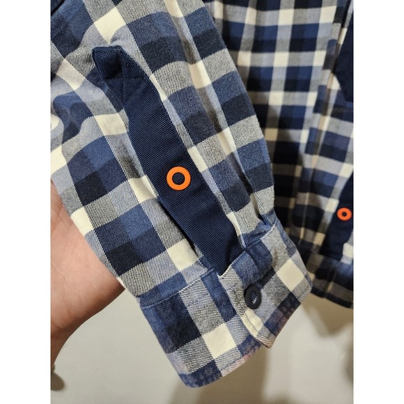 Helly Hansen Blue and White Plaid Casual Button Down Shirt - Picture 4 of 7